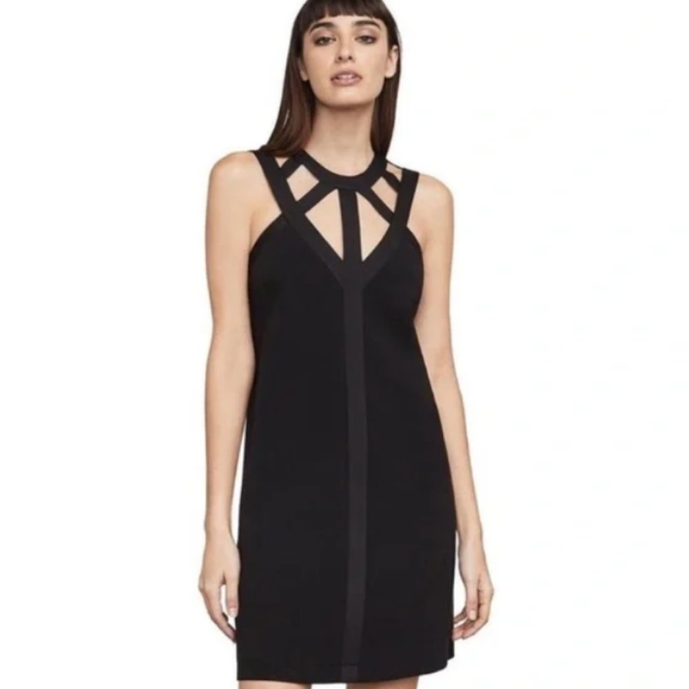 BCBGMAXAZRIA Black Bitany Cutout Shift Dress